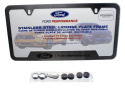 Fp License Plate Frame-Brushed Ss Ford Racing