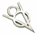 Badge Stick-On Chrome V-8 Ford Racing