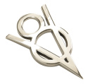 Badge Stick-On Chrome V-8 Ford Racing