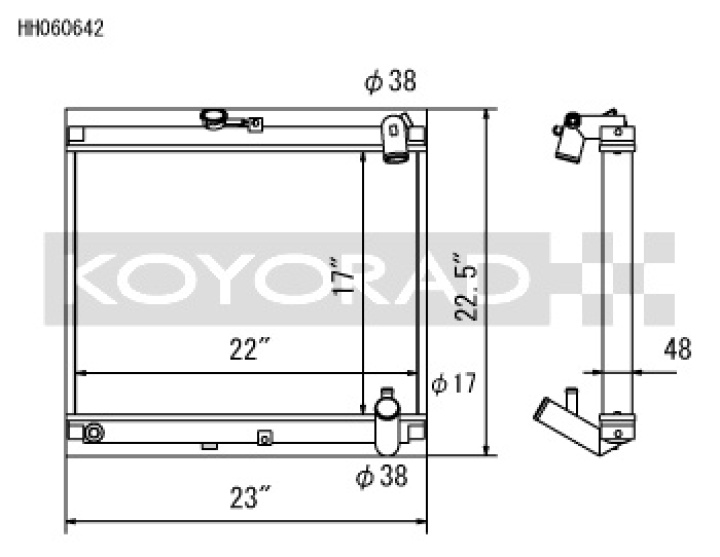 Mazda RX-7 1986-1988 Aluminum Radiator Koyorad in the group Select car model / Mazda / RX-7 FC / Tuning / Radiator & Hoses at DDESIGN Scandinavia AB (koyHH060642)
