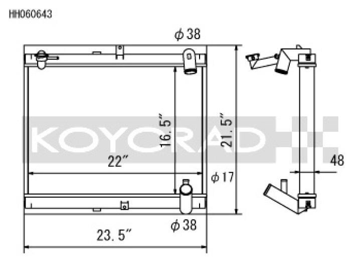 Mazda RX-7 1989-1992 Aluminum Radiator Koyorad in the group Select car model / Mazda / RX-7 FC / Tuning / Radiator & Hoses at DDESIGN Scandinavia AB (koyHH060643)