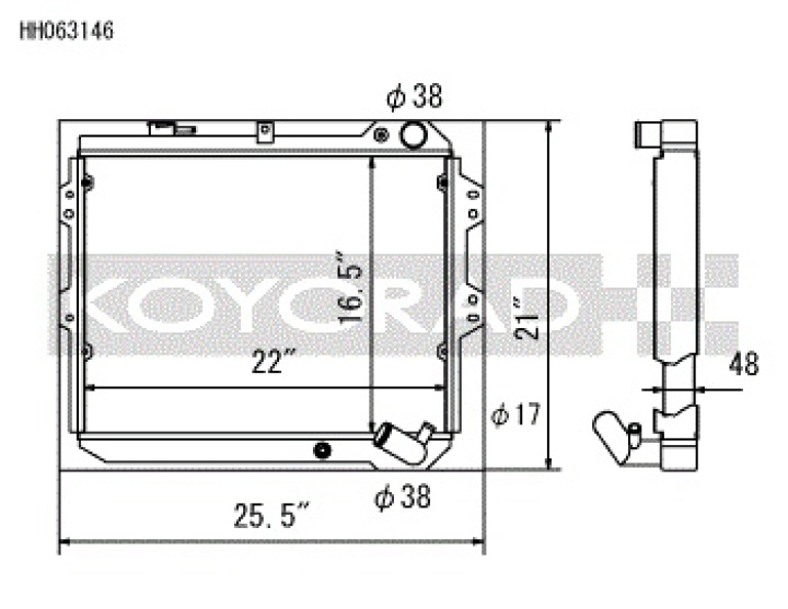 Mazda RX-7 1983-1085 Aluminum Radiator Koyorad in the group Select car model / Mazda / RX-7 FC / Tuning / Radiator & Hoses at DDESIGN Scandinavia AB (koyHH063146)