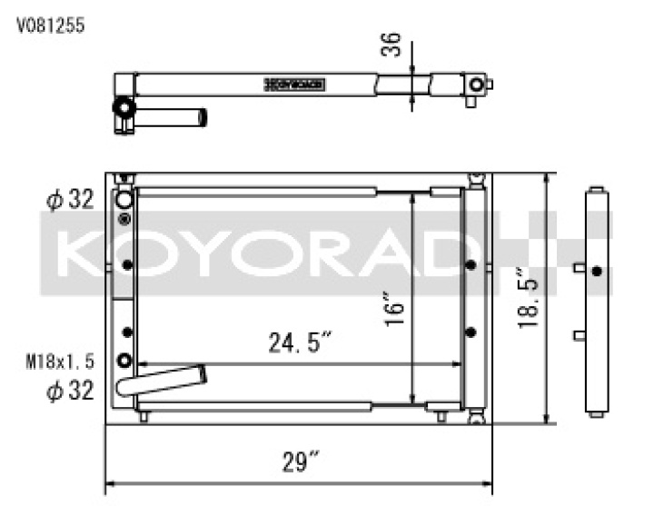 Acura Integra 1994-2001 K-Swap crossflow Aluminum Radiator Koyorad in the group Select car model / Honda / Integra 93-01 / Tuning / Radiator & Hoses at DDESIGN Scandinavia AB (koyV081255)