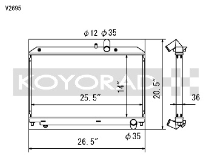Mazda RX-8 2004-2008 Aluminum Radiator Koyorad in the group Select car model / Mazda / RX-8 / Tuning / Radiator & Hoses at DDESIGN Scandinavia AB (koyV2695)