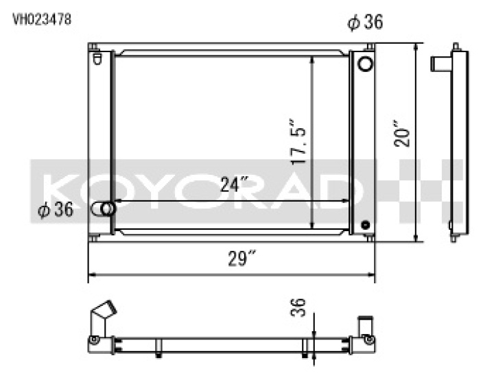 Nissan 370Z 2009-2019 Race Use Only (AC Condenser is not included) Aluminum Radiator Koyorad in the group Select car model / Nissan / 370Z Z34 2008-2020 / Tuning / Cooling & Hoses at DDESIGN Scandinavia AB (koyVH023478)