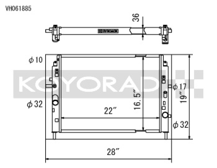 Mazda MX-5 Miata 2006-2015 NC Aluminum Radiator Koyorad in the group Select car model / Mazda / MX-5 (NC) 05-14 / Tuning / Radiator & Hoses at DDESIGN Scandinavia AB (koyVH061885)
