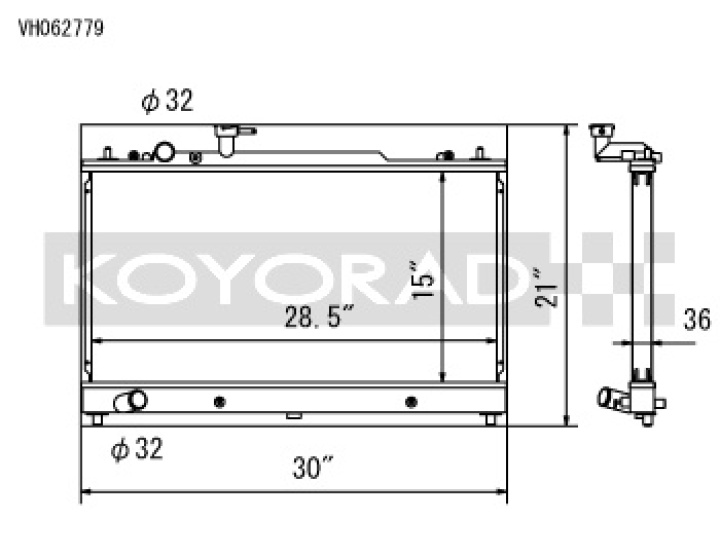 Mazda Mazdaspeed6 2006-2008 Aluminum Radiator Koyorad in the group Select car model / Mazda / 6 02-08 / Tuning at DDESIGN Scandinavia AB (koyVH062779)