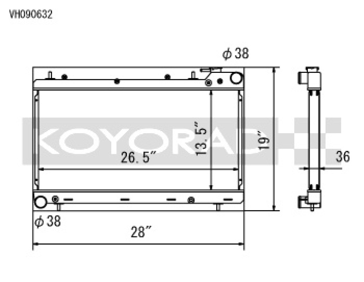 Subaru Impreza 1993-1998 Aluminum Radiator Koyorad in the group Select car model / Subaru / Impreza inkl. WRX - STI 92-00 / Tuning / Radiator & Hoses at DDESIGN Scandinavia AB (koyVH090632)