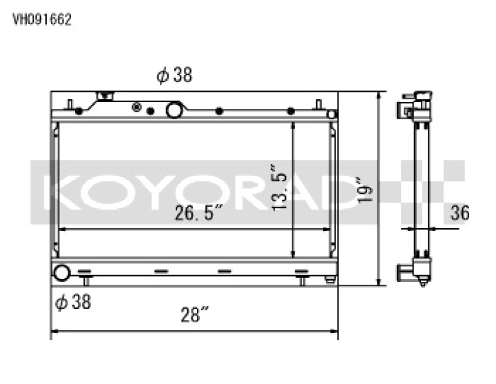 Subaru WRX/STI 2008-2015 Aluminum Radiator Koyorad in the group Select car model / Subaru / Impreza inkl. WRX 08-14 / Tuning / Radiator & Hoses at DDESIGN Scandinavia AB (koyVH091662)