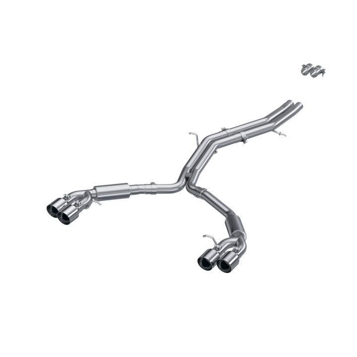 MBRP 18-21 Audi S5 Coupe/S4 Sedan T304 SS 2.5in Resonatorback Quad Rear Exit Exhaust - SS Tips in the group Select car model / Audi / A5 - S5 - RS5 (F5) 2016+ / Tuning at DDESIGN Scandinavia AB (mbrp-S4607304)