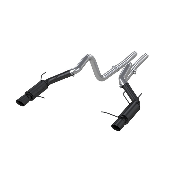 Mustang GT 5.0L 2011-2014 3\'\' Cat Back Dual Split Rear Race Version 4\'\' tips Black MBRP in the group Select car model / Ford / Mustang 05-14 / Tuning / Exhaust / Catbacks at DDESIGN Scandinavia AB (mbrp-S7264BLK)