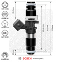 Bosch injector 980cc, 65mm (EV14L), 5pcs flow matched Nuke Performance