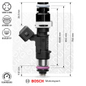 Bosch injector 2200cc NGI2, 65mm (EV14L), 8pcs flow matched Nuke Performance