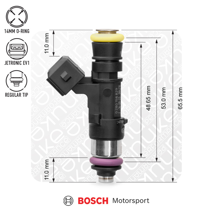Bosch injector 2200cc NGI2, 53mm (EV14S) Nuke Performance in the group Tuning / Fuel system / Injectors at DDESIGN Scandinavia AB (nuke-131-01-220)