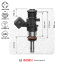 Bosch injector 980cc, 38mm (EV14K), 8pcs flow matched Nuke Performance