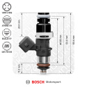 Bosch injector 1462cc, 53mm (EV14S), 5pcs flow matched Nuke Performance