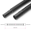 Convoluted black nylon in-tank fuel hose Ø8/10mm 350mm Nuke Performance