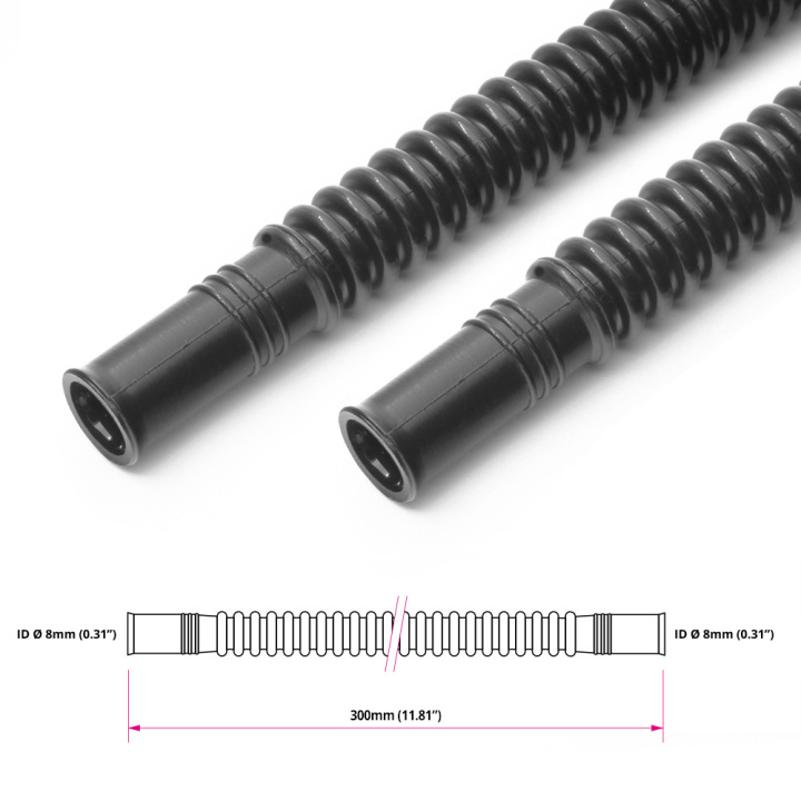 Convoluted black nylon in-tank fuel hose Ø8mm 250mm Nuke Performance in the group Tuning / AN-Couplings / AN Hoses & Pipes / AN Hoses at DDESIGN Scandinavia AB (nuke-150-20-317)