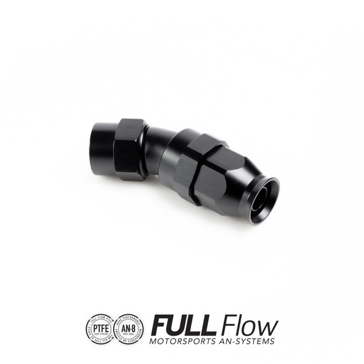 Full Flow PTFE Hose End Fitting 30 Degree AN-8 Nuke Performance in the group Tuning / AN-Couplings / AN Hose Ends / AN Hose Ends PTFE at DDESIGN Scandinavia AB (nuke-810-03-108)