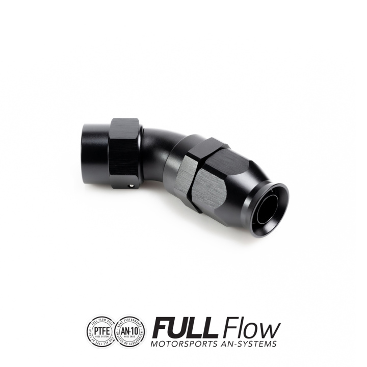 Full Flow PTFE Hose End Fitting 45 Degree AN-10 Nuke Performance in the group Tuning / AN-Couplings / AN Hose Ends / AN Hose Ends PTFE at DDESIGN Scandinavia AB (nuke-810-04-110)