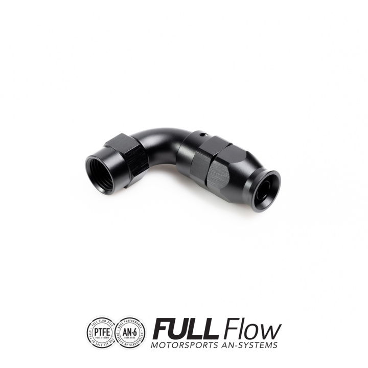 Full Flow PTFE Hose End Fitting 90 Degree AN-6 Nuke Performance in the group Tuning / AN-Couplings / AN Hose Ends / AN Hose Ends PTFE at DDESIGN Scandinavia AB (nuke-810-09-106)