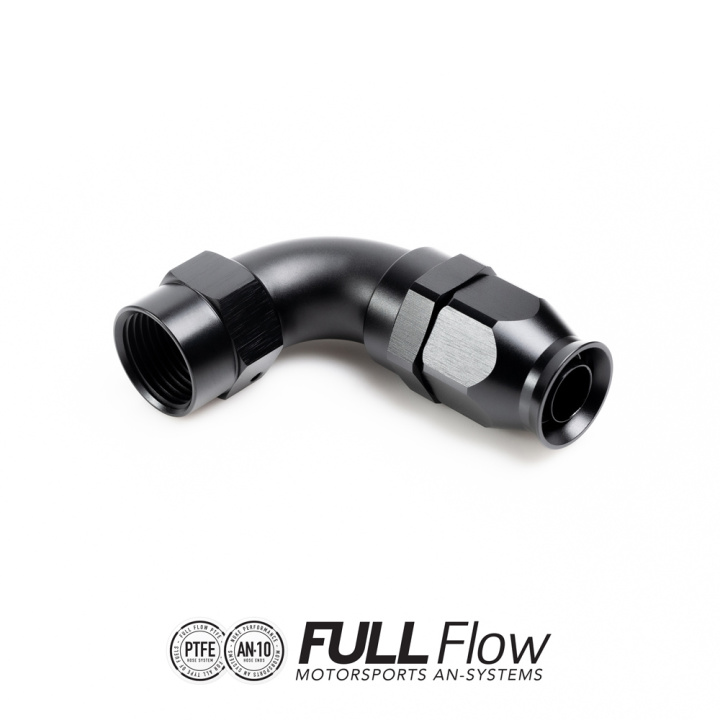 Full Flow PTFE Hose End Fitting 90 Degree AN-10 Nuke Performance in the group Tuning / AN-Couplings / AN Hose Ends / AN Hose Ends PTFE at DDESIGN Scandinavia AB (nuke-810-09-110)