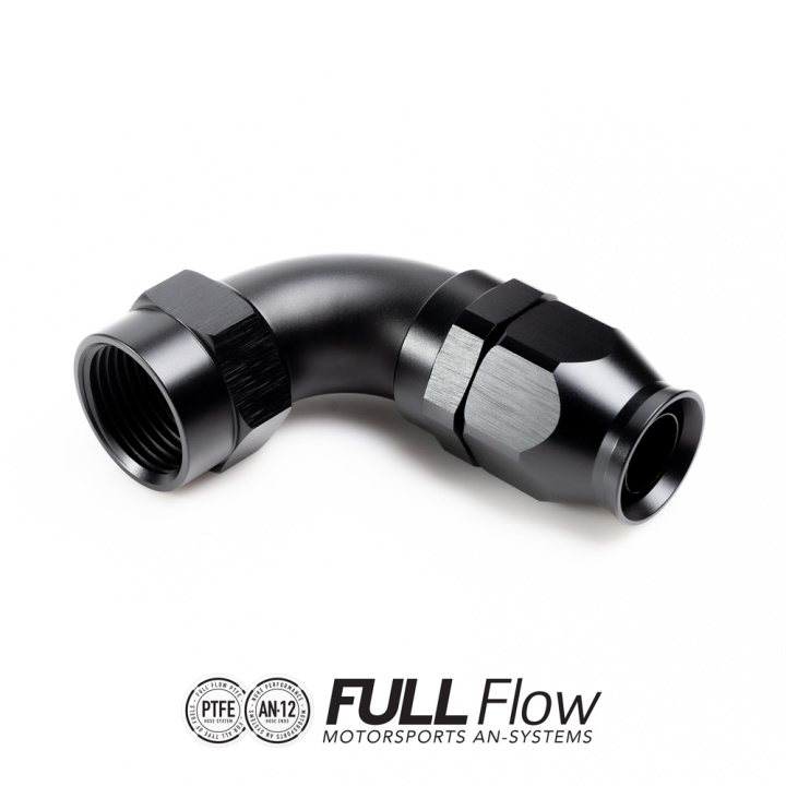 Full Flow PTFE Hose End Fitting 90 Degree AN-12 Nuke Performance in the group Tuning / AN-Couplings / AN Hose Ends / AN Hose Ends PTFE at DDESIGN Scandinavia AB (nuke-810-09-112)