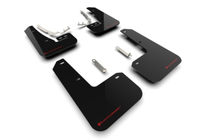 22-26 VW MK8 Golf GTI/R Black Mud Flaps Red Logo Rally Armor in the group Select car model / VW / Golf 8 R 20+ at DDESIGN Scandinavia AB (ralMF80-UR-BLKRD)
