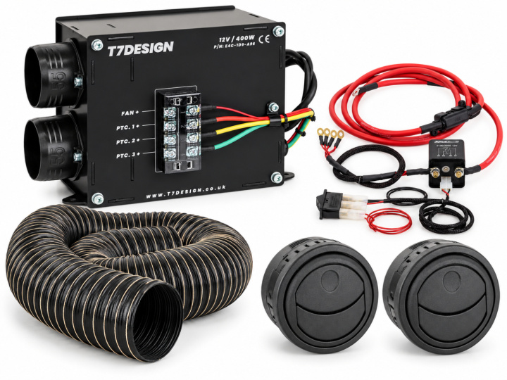 Ducted Electric Cab Heater Kit 12v 400w T7Design in the group Interior / Heater & Accessories / Heaters at DDESIGN Scandinavia AB (set-varmepaketel)