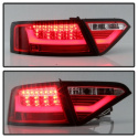 Audi A5 08-12 LED Tail Lights - LED Model Only ( Not Compatible With Incandescent Model ) - Red Clear Spyder Auto