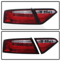 Audi A5 08-12 LED Tail Lights - LED Model Only ( Not Compatible With Incandescent Model ) - Red Clear Spyder Auto