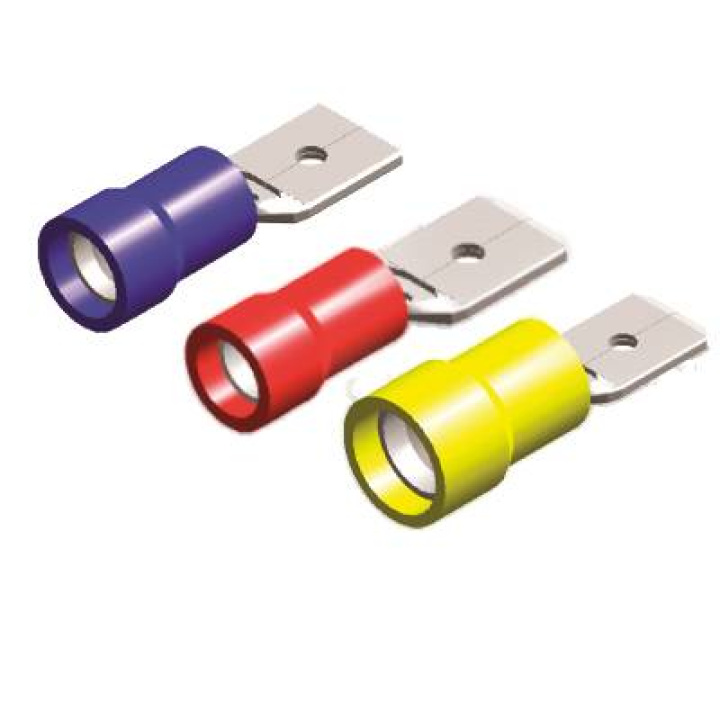 QSP Cable lug - PVC insulated - male - 6,3 mm - (10 pcs) in the group Tuning / Electronics / Cable lugs - Joint sleeves - Flat pins at DDESIGN Scandinavia AB (var-QC3058-60)