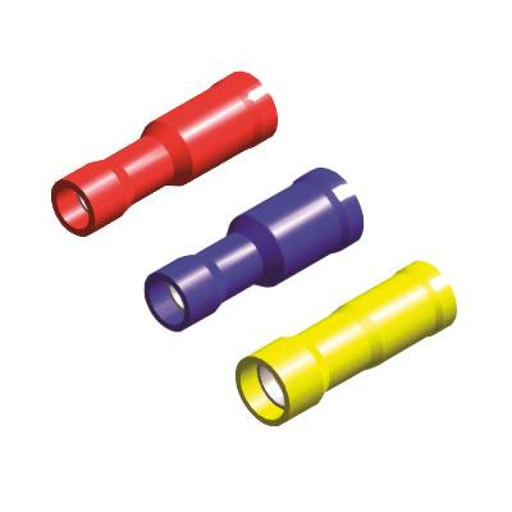 QSP Round cable lug - PVC insulated - female - (10 pcs) in the group Tuning / Electronics / Cable lugs - Joint sleeves - Flat pins at DDESIGN Scandinavia AB (var-QC3064-68)