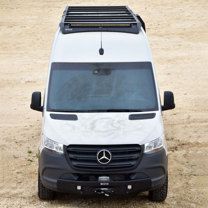 Westin 19-24 Mercedes-Benz Sprinter w/ 144in wb Mesa Roof Rack - Textured Black in the group Select car model / Mercedes Benz / Sprinter at DDESIGN Scandinavia AB (wes15-00025)